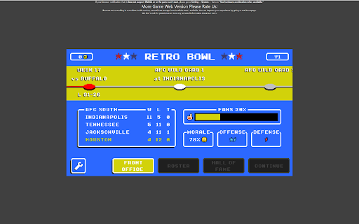 Retro Bowl Unblocked  Free  from Chrome web store to be run with OffiDocs Chromium online