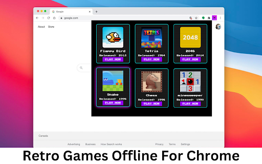 Retro Games Offline  from Chrome web store to be run with OffiDocs Chromium online