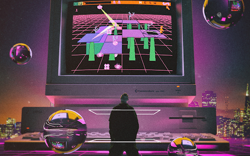 Retro Gaming Scene  from Chrome web store to be run with OffiDocs Chromium online