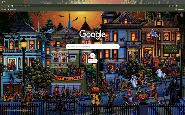 Retro Halloween Night Wallpaper Theme  from Chrome web store to be run with OffiDocs Chromium online