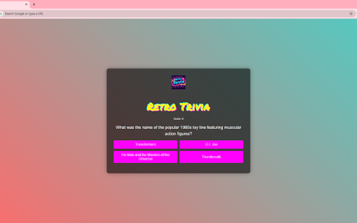 Retro Trivia  from Chrome web store to be run with OffiDocs Chromium online