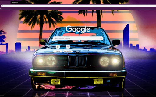 Retro Wave BMW  from Chrome web store to be run with OffiDocs Chromium online