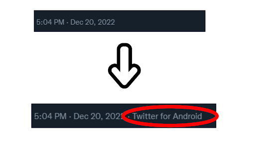 Return Tweet Source Label  from Chrome web store to be run with OffiDocs Chromium online