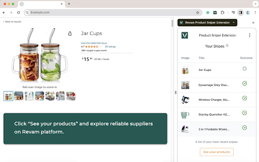 Revam Product Sniper Extension  from Chrome web store to be run with OffiDocs Chromium online