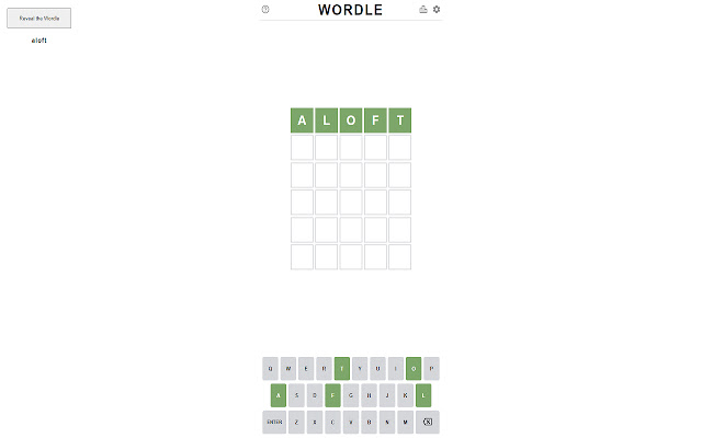 Reveal the Wordle  from Chrome web store to be run with OffiDocs Chromium online