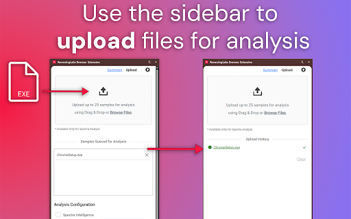 ReversingLabs Browser Extension  from Chrome web store to be run with OffiDocs Chromium online