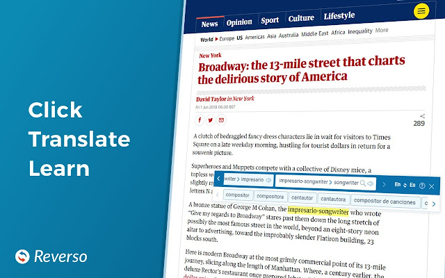 Reverso – Translation, dictionary  from Chrome web store to be run with OffiDocs Chromium online