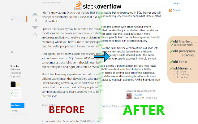 Revert StackExchange Formatting  from Chrome web store to be run with OffiDocs Chromium online