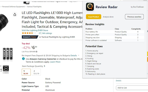 Review Radar  from Chrome web store to be run with OffiDocs Chromium online