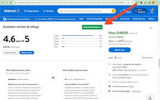 Reviews Extractor for WM  from Chrome web store to be run with OffiDocs Chromium online