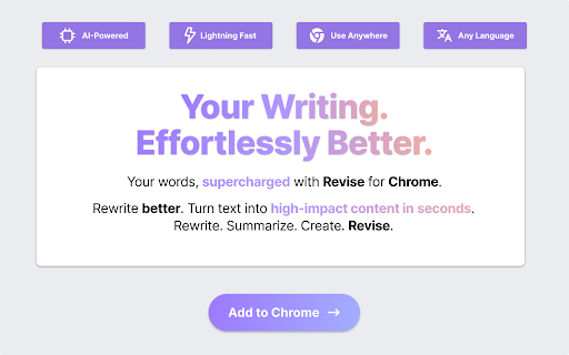 Revise: AI Writer  from Chrome web store to be run with OffiDocs Chromium online