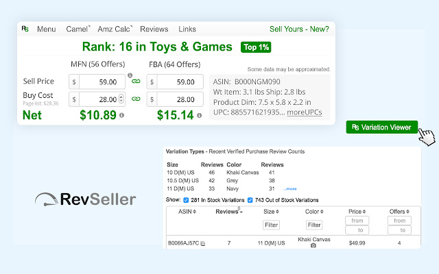 RevSeller  from Chrome web store to be run with OffiDocs Chromium online