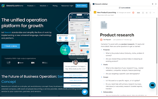 Rework sidebar  from Chrome web store to be run with OffiDocs Chromium online