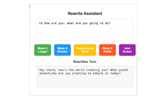 Rewrite Assistant  from Chrome web store to be run with OffiDocs Chromium online