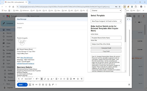 RezarMail Template Generator v3 DSCG (Free Version)  from Chrome web store to be run with OffiDocs Chromium online