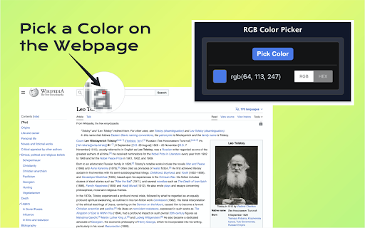 RGB Color Picker  from Chrome web store to be run with OffiDocs Chromium online