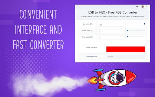 RGB to HEX Free RGB Converter  from Chrome web store to be run with OffiDocs Chromium online