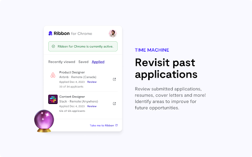 Ribbon: Land your dream job  from Chrome web store to be run with OffiDocs Chromium online