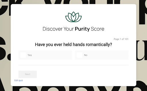 Rice Purity Test  from Chrome web store to be run with OffiDocs Chromium online