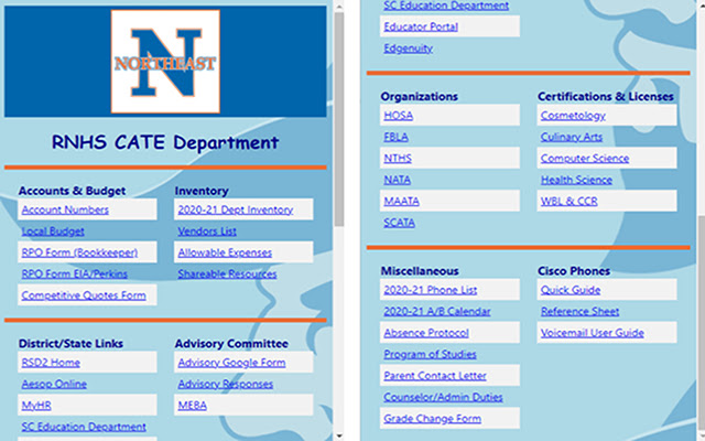 Richland Northeast High School CATE Extension  from Chrome web store to be run with OffiDocs Chromium online
