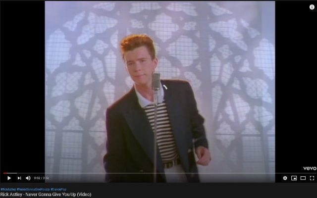 Rickroll Extension  from Chrome web store to be run with OffiDocs Chromium online