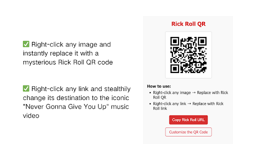 Rick Roll QR  from Chrome web store to be run with OffiDocs Chromium online