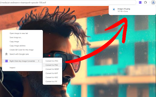 Right Click Any Image Converter  from Chrome web store to be run with OffiDocs Chromium online