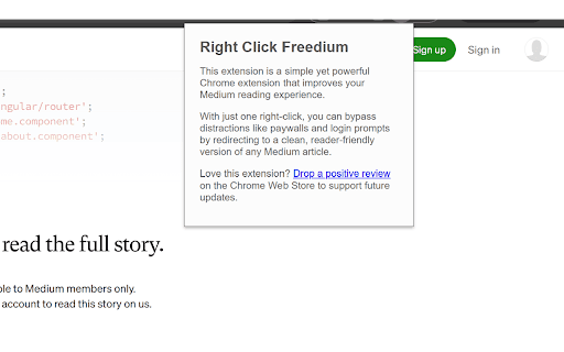 Right Click Freedium  from Chrome web store to be run with OffiDocs Chromium online
