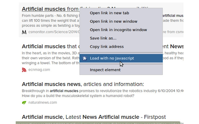 Right click option: no javascript  from Chrome web store to be run with OffiDocs Chromium online
