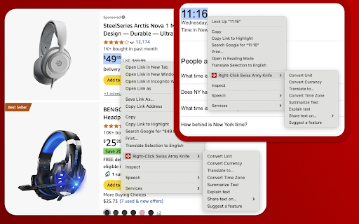 Right Click Swiss Army Knife  from Chrome web store to be run with OffiDocs Chromium online