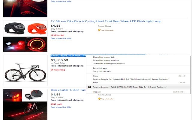 Right Click to Search Amazon  from Chrome web store to be run with OffiDocs Chromium online