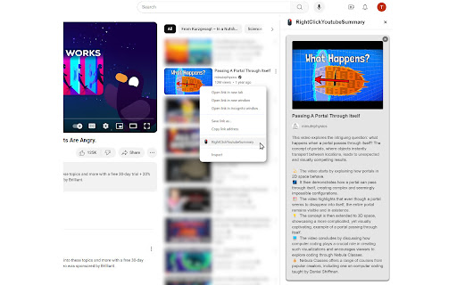 RightClickYoutubeSummary  from Chrome web store to be run with OffiDocs Chromium online