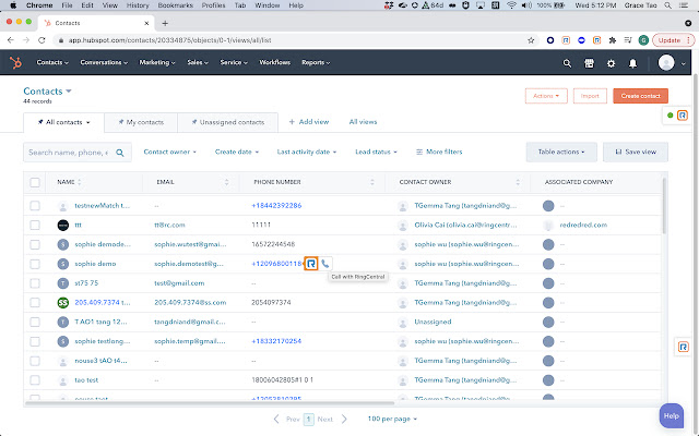 RingCentral for HubSpot  from Chrome web store to be run with OffiDocs Chromium online