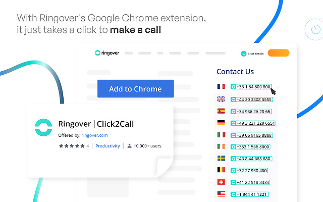 Ringover | Click2Call  from Chrome web store to be run with OffiDocs Chromium online
