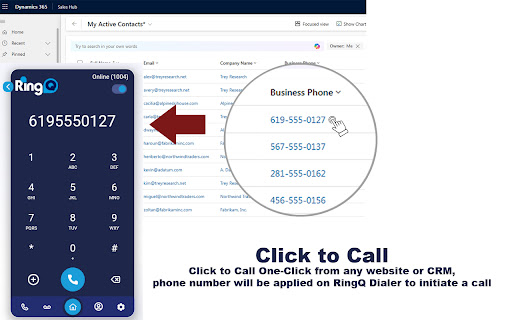 RingQ Click2Call  from Chrome web store to be run with OffiDocs Chromium online