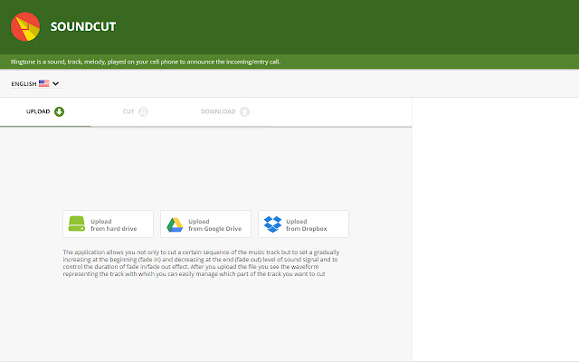 Ringtone cutter  from Chrome web store to be run with OffiDocs Chromium online