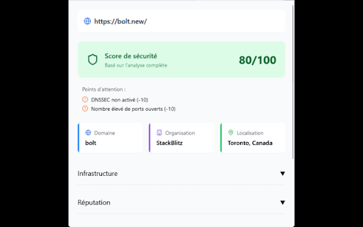 RiskScore  from Chrome web store to be run with OffiDocs Chromium online