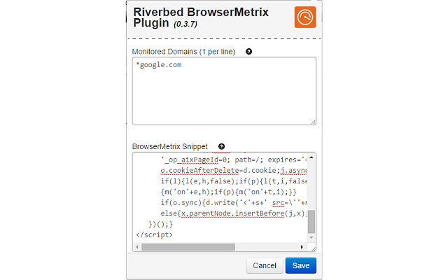 Riverbed BrowserMetrix Plugin  from Chrome web store to be run with OffiDocs Chromium online