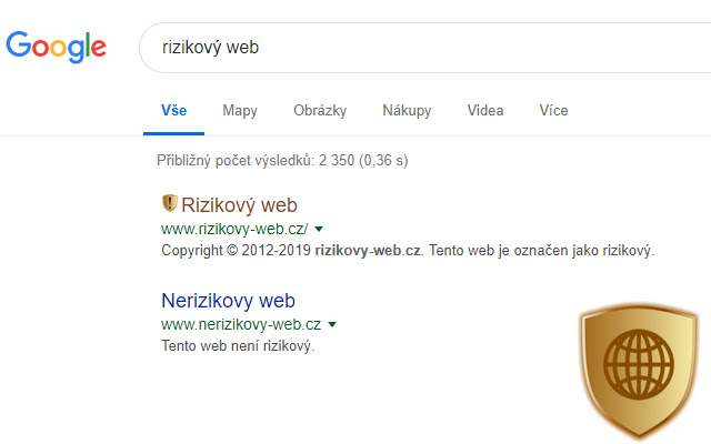 Rizikové weby  from Chrome web store to be run with OffiDocs Chromium online