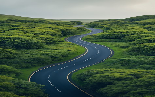 Road through the hills wallpaper  from Chrome web store to be run with OffiDocs Chromium online