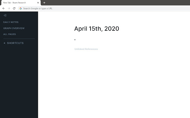 Roam Research New Tab  from Chrome web store to be run with OffiDocs Chromium online