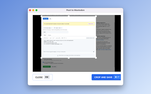Roam with Mastodon  from Chrome web store to be run with OffiDocs Chromium online