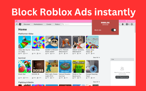 Roblox Ad Blocker  from Chrome web store to be run with OffiDocs Chromium online