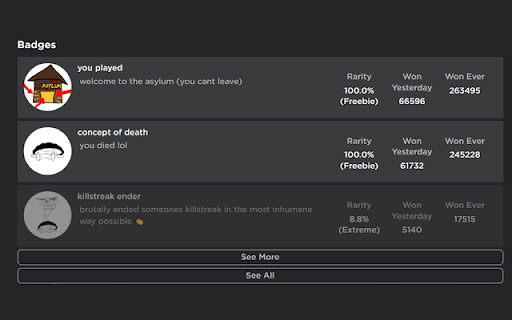 Roblox Load All Badges  from Chrome web store to be run with OffiDocs Chromium online