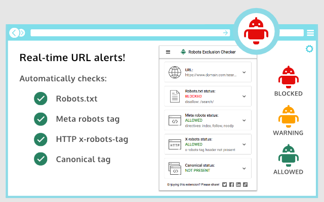 Robots Exclusion Checker  from Chrome web store to be run with OffiDocs Chromium online
