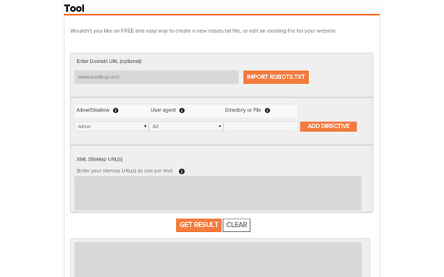 Robots.txt Generator  from Chrome web store to be run with OffiDocs Chromium online
