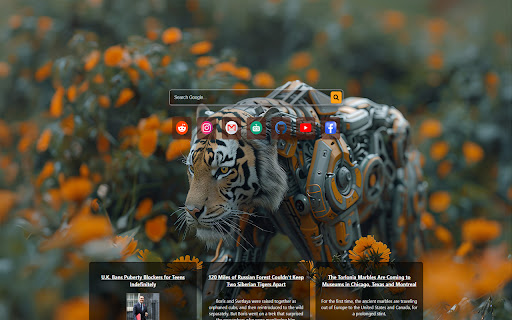 robot tiger  from Chrome web store to be run with OffiDocs Chromium online
