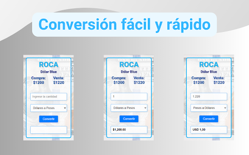 Roca Cotización Dólar Blue  from Chrome web store to be run with OffiDocs Chromium online