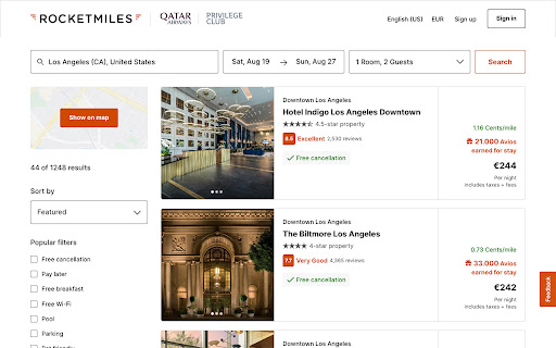 Rocketmiles CPM (Cent per mile)  from Chrome web store to be run with OffiDocs Chromium online