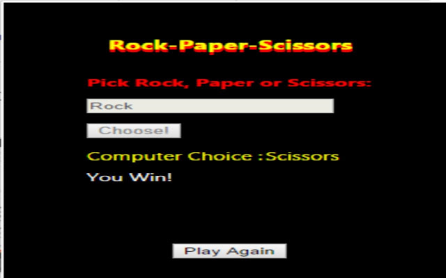 Rock Paper Scissors  from Chrome web store to be run with OffiDocs Chromium online
